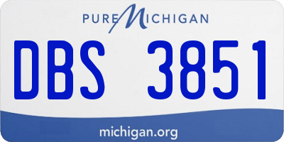 MI license plate DBS3851