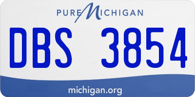 MI license plate DBS3854