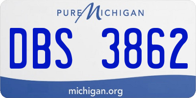 MI license plate DBS3862
