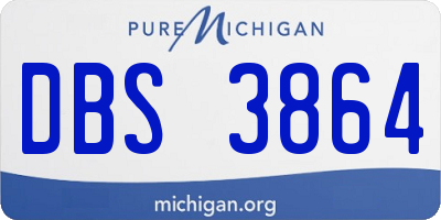 MI license plate DBS3864
