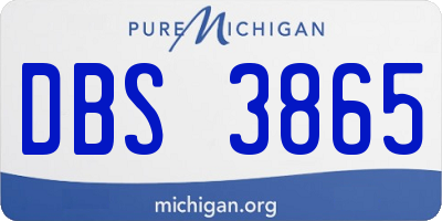 MI license plate DBS3865