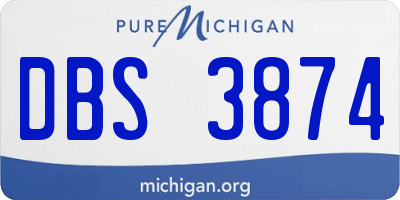 MI license plate DBS3874