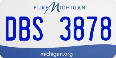 MI license plate DBS3878