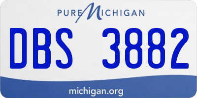 MI license plate DBS3882