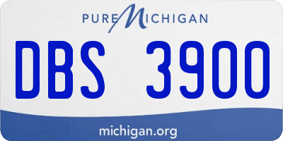 MI license plate DBS3900
