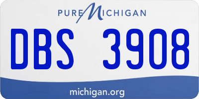 MI license plate DBS3908