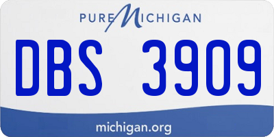 MI license plate DBS3909