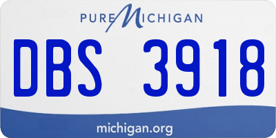 MI license plate DBS3918
