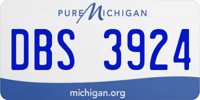 MI license plate DBS3924