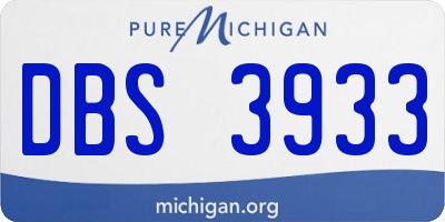 MI license plate DBS3933