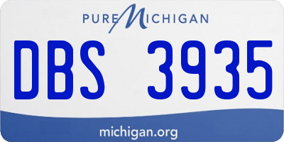 MI license plate DBS3935