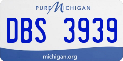 MI license plate DBS3939
