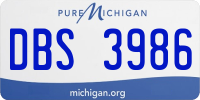 MI license plate DBS3986