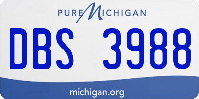 MI license plate DBS3988
