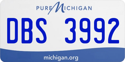 MI license plate DBS3992