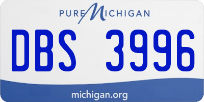 MI license plate DBS3996