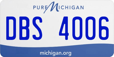 MI license plate DBS4006