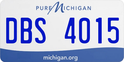 MI license plate DBS4015