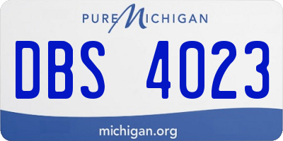 MI license plate DBS4023
