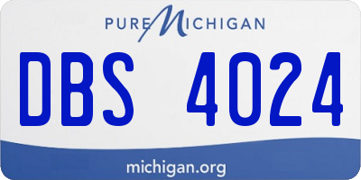 MI license plate DBS4024