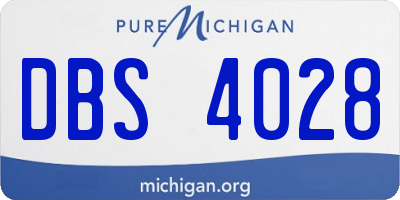 MI license plate DBS4028