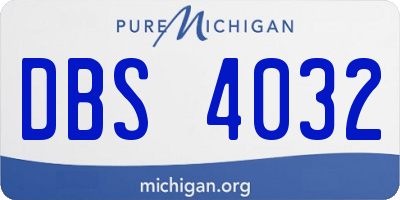MI license plate DBS4032
