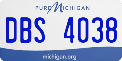 MI license plate DBS4038