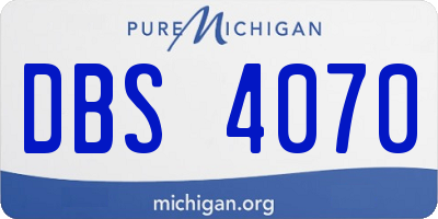 MI license plate DBS4070