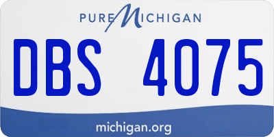 MI license plate DBS4075