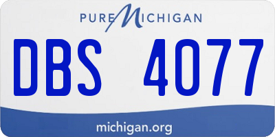 MI license plate DBS4077