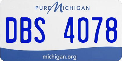 MI license plate DBS4078