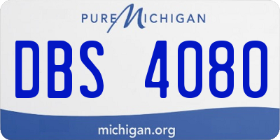 MI license plate DBS4080