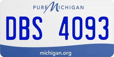 MI license plate DBS4093