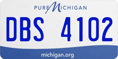 MI license plate DBS4102