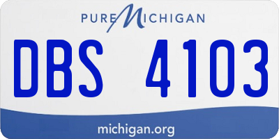 MI license plate DBS4103