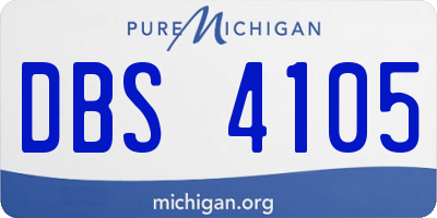 MI license plate DBS4105