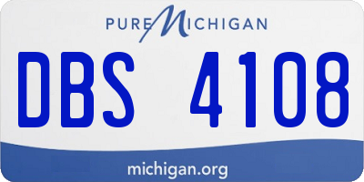 MI license plate DBS4108