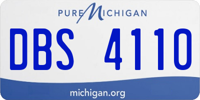 MI license plate DBS4110