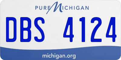 MI license plate DBS4124
