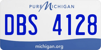 MI license plate DBS4128