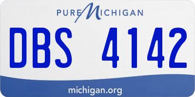 MI license plate DBS4142
