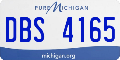 MI license plate DBS4165
