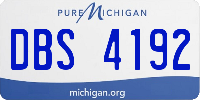MI license plate DBS4192