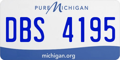 MI license plate DBS4195