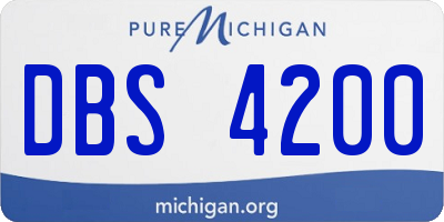 MI license plate DBS4200