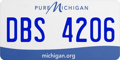 MI license plate DBS4206