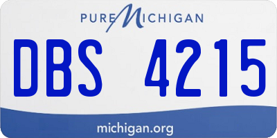 MI license plate DBS4215