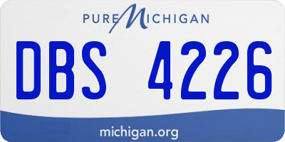 MI license plate DBS4226