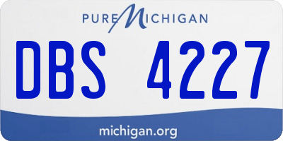 MI license plate DBS4227