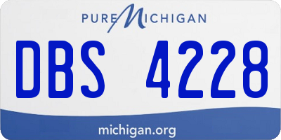MI license plate DBS4228